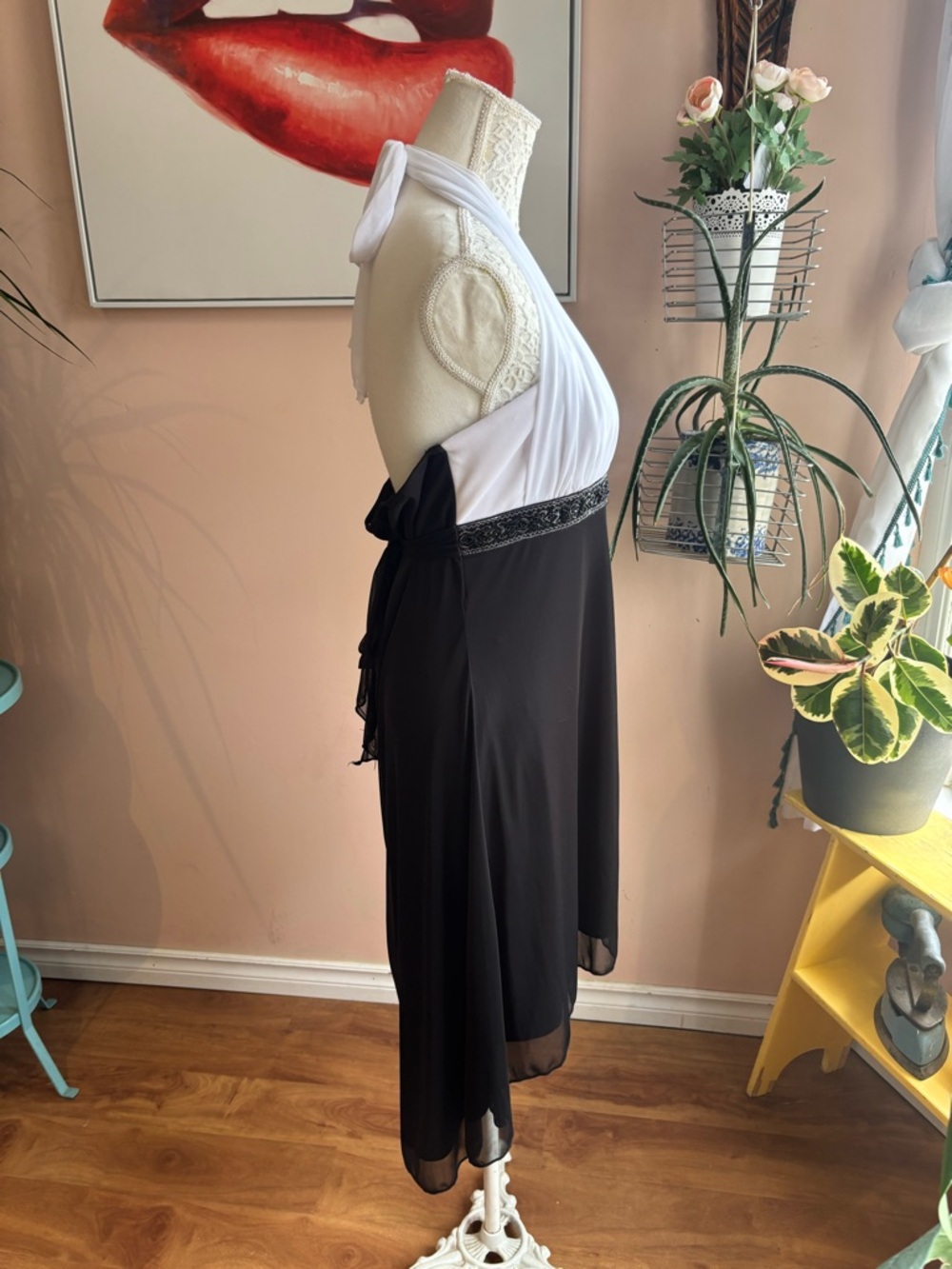 Black and White y2k Halter Dress - Picture 3 of 12